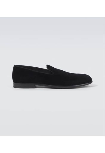 Slip-Ons Milano aus Samt mit Leder