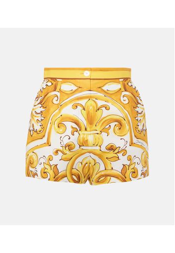 High-Rise Shorts Majolica aus Baumwolle