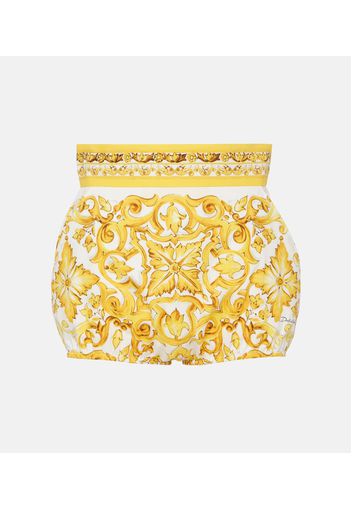 High-Rise Shorts Majolica aus Baumwolle