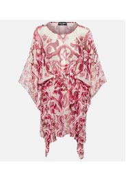 Bedruckter Kaftan aus Seiden-Chiffon