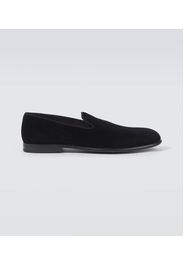 Slip-Ons Milano aus Samt mit Leder