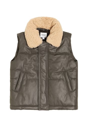 Baby Weste Bees aus Leder mit Shearling