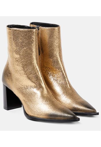 Ankle Boots aus Metallic-Leder