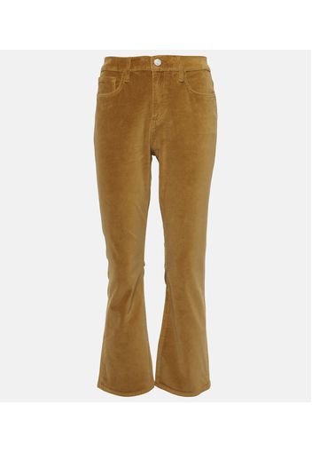 High-Rise Bootcut Jeans aus Samt