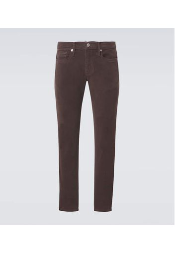 Schmale Mid-Rise-Hose aus Twill