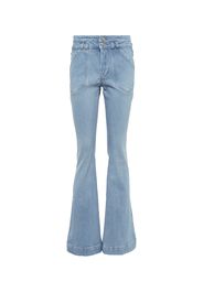 Mid-Rise Jeans Double Button Flare
