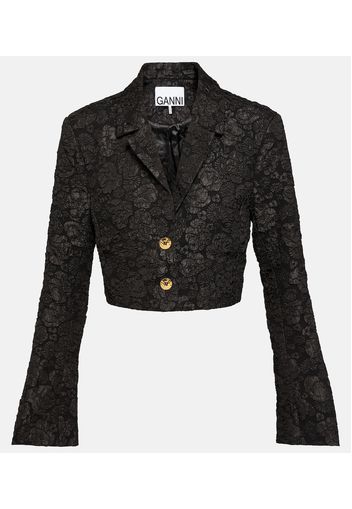 Cropped-Blazer aus Jacquard