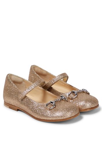 Ballerinas Horsebit mit Glitter