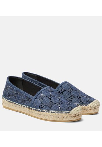 Verzierte Espadrilles GG aus Denim