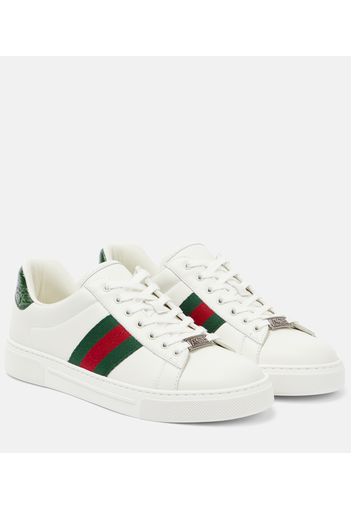 Sneakers Web Stripe aus Leder