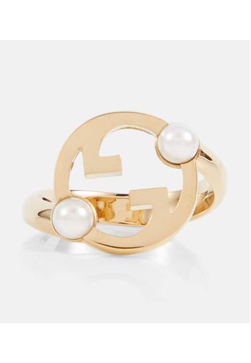 Ring Blondie Interlocking G mit Zierperlen