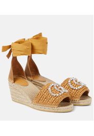 Verzierte Espadrille-Wedges GG aus Raffiabast