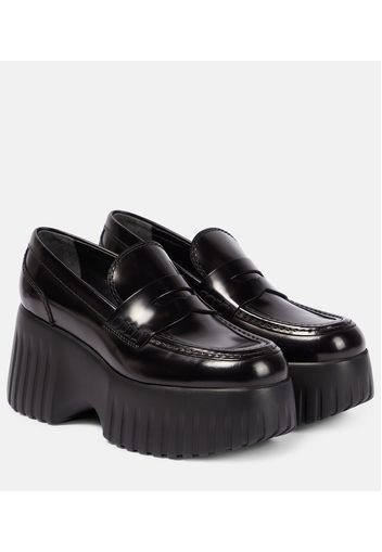 Plateau-Loafers H-Stripes aus Leder