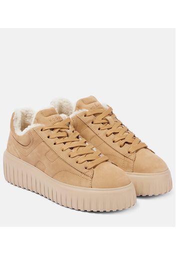 Plateau-Sneakers H-Stripes aus Veloursleder