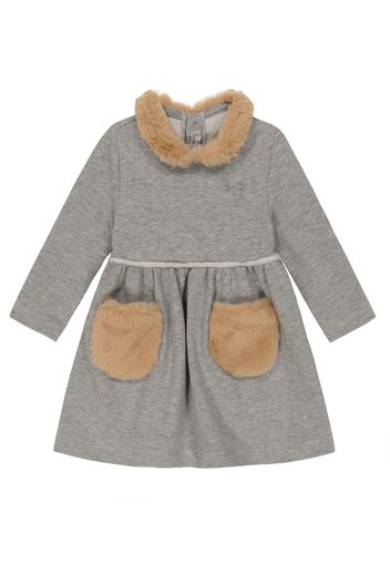 Baby Kleid aus Baumwolle mit Faux Fur