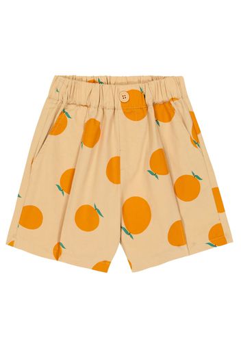 Shorts Orange Pintuck