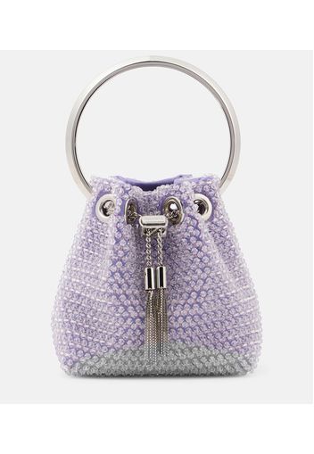 Verzierte Bucket-Bag Bon Bon Micro aus Satin