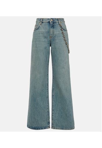 Verzierte High-Rise Straight Jeans