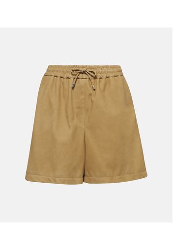 Mid-Rise Shorts aus Veloursleder