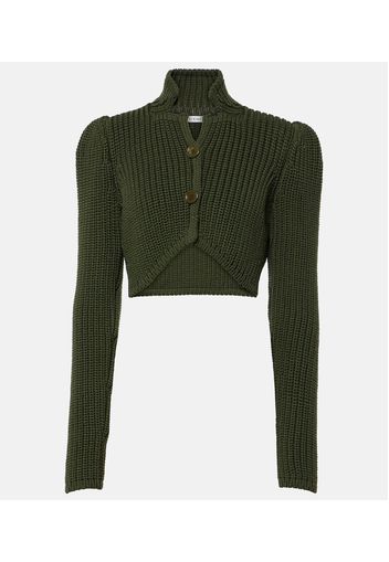 Cropped-Cardigan aus Rippstrick