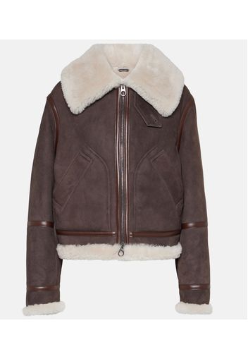 Jacke aus Veloursleder mit Shearling