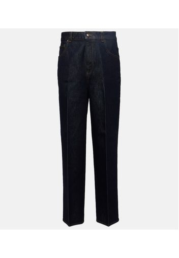 High-Rise Cropped Straight Jeans