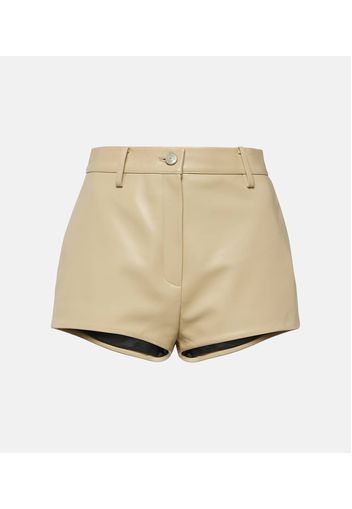 High-Rise Shorts aus Leder