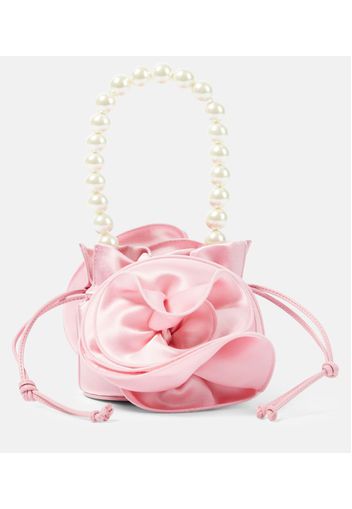 Verzierte Bucket-Bag Magda Small aus Satin