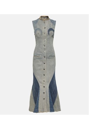 Maxikleid All Over Moon aus Denim