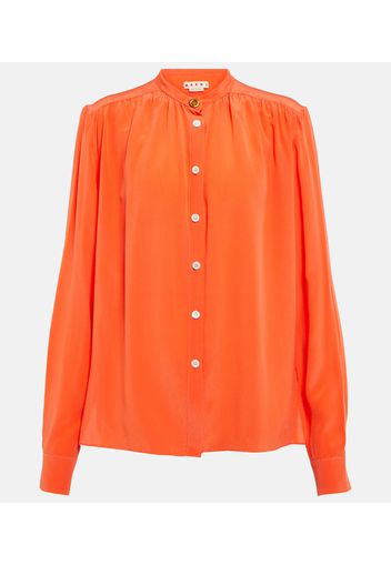 Button-down-Bluse aus Seide