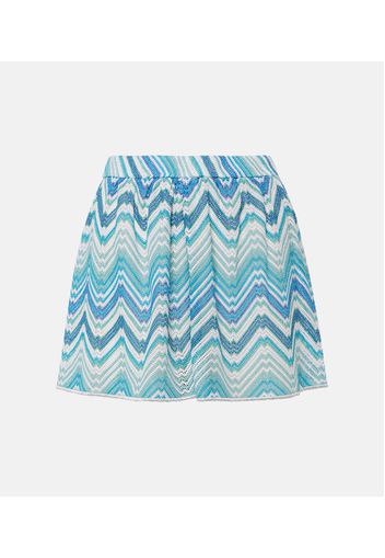 High-Rise Shorts aus Lamé