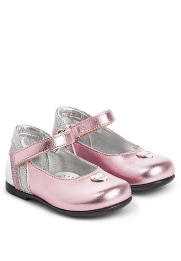 Baby Ballerinas aus Metallic-Leder