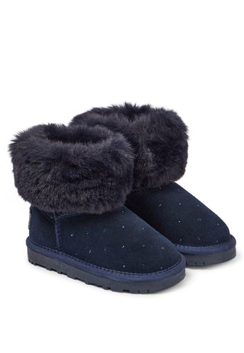 Verzierte Stiefel mit Faux Shearling