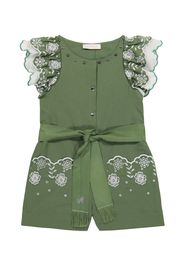 Playsuit aus Baumwolle und Lochspitze