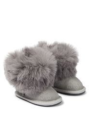 Baby Stiefel aus Veloursleder mit Faux Fur