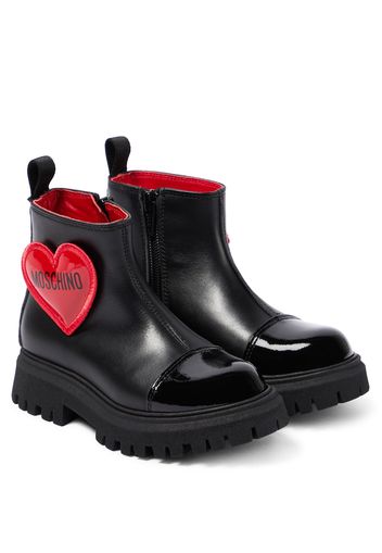 Stiefel Heart aus Leder und Lackleder