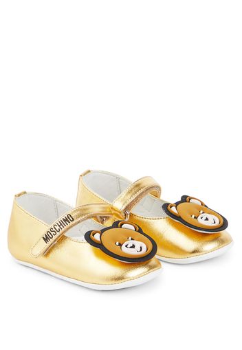 Baby Ballerinas aus Metallic-Leder