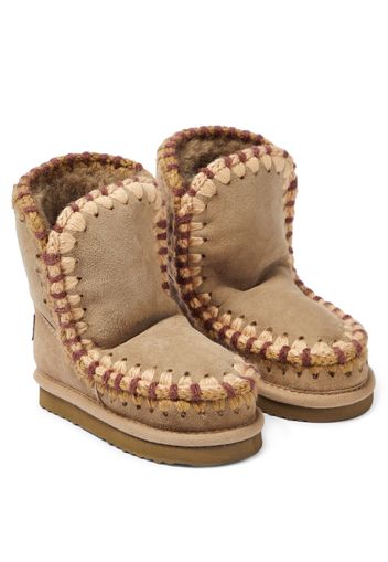 Stiefel aus Veloursleder mit Shearling