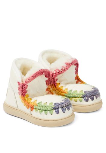 Sneakers aus Leder mit Shearling