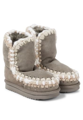 Schneestiefel aus Veloursleder mit Shearling