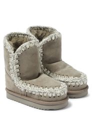 Stiefel aus Veloursleder mit Shearling