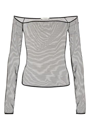 Off-Shoulder Longsleeve aus Mesh