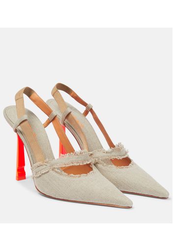 Slingback-Pumps Pop Oyster aus Leinen