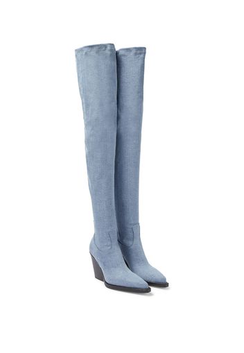 Overknee-Stiefel aus Denim