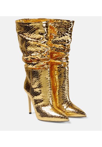 Stiefel aus Metallic-Leder