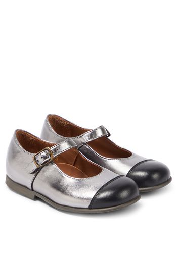 Ballerinas aus Metallic-Leder