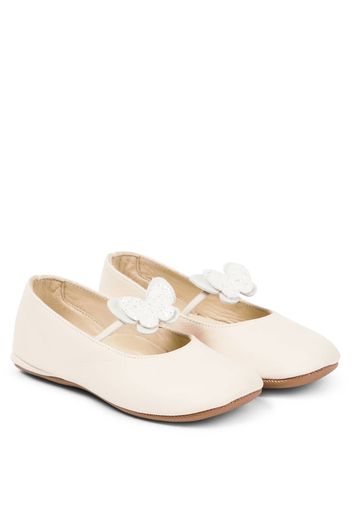 PèPè Verzierte Ballerinas Vitello aus Leder