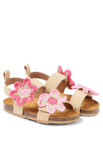 PèPè Verzierte Sandalen aus Veloursleder