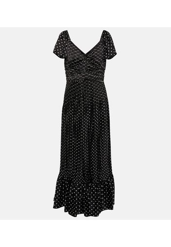 Midikleid aus Crêpe mit Polka-Dots