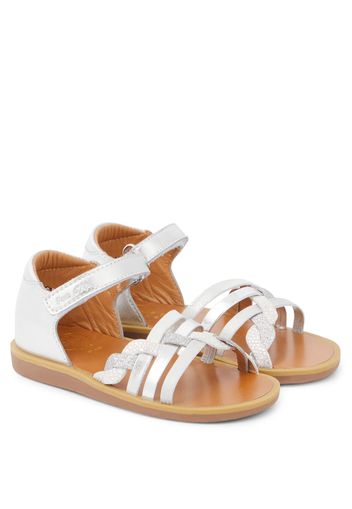 Sandalen Poppy Tresse aus Metallic-Leder